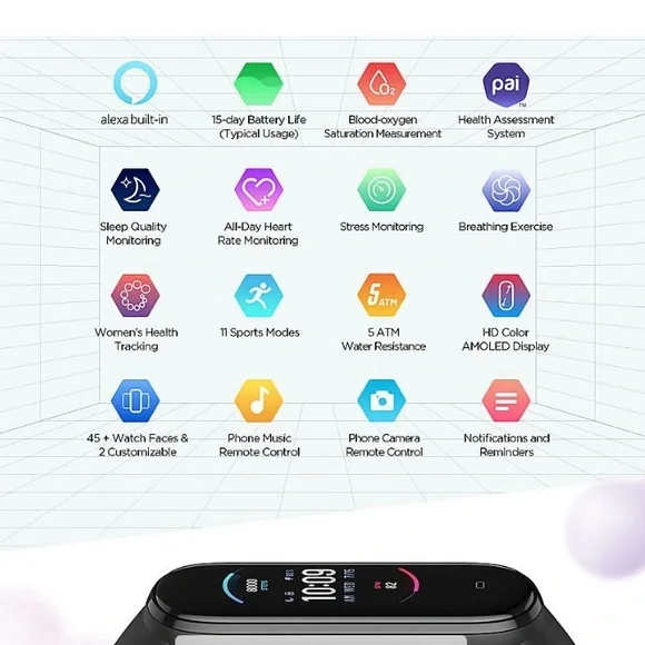 NEW AMAZFIT Band 5 Fitness Tracker in Olive and Black W/Alexa - Picture 2 of 11